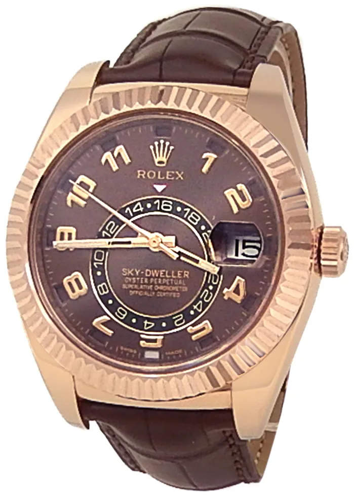 Rolex Sky-Dweller 326135 42mm Rose gold Brown