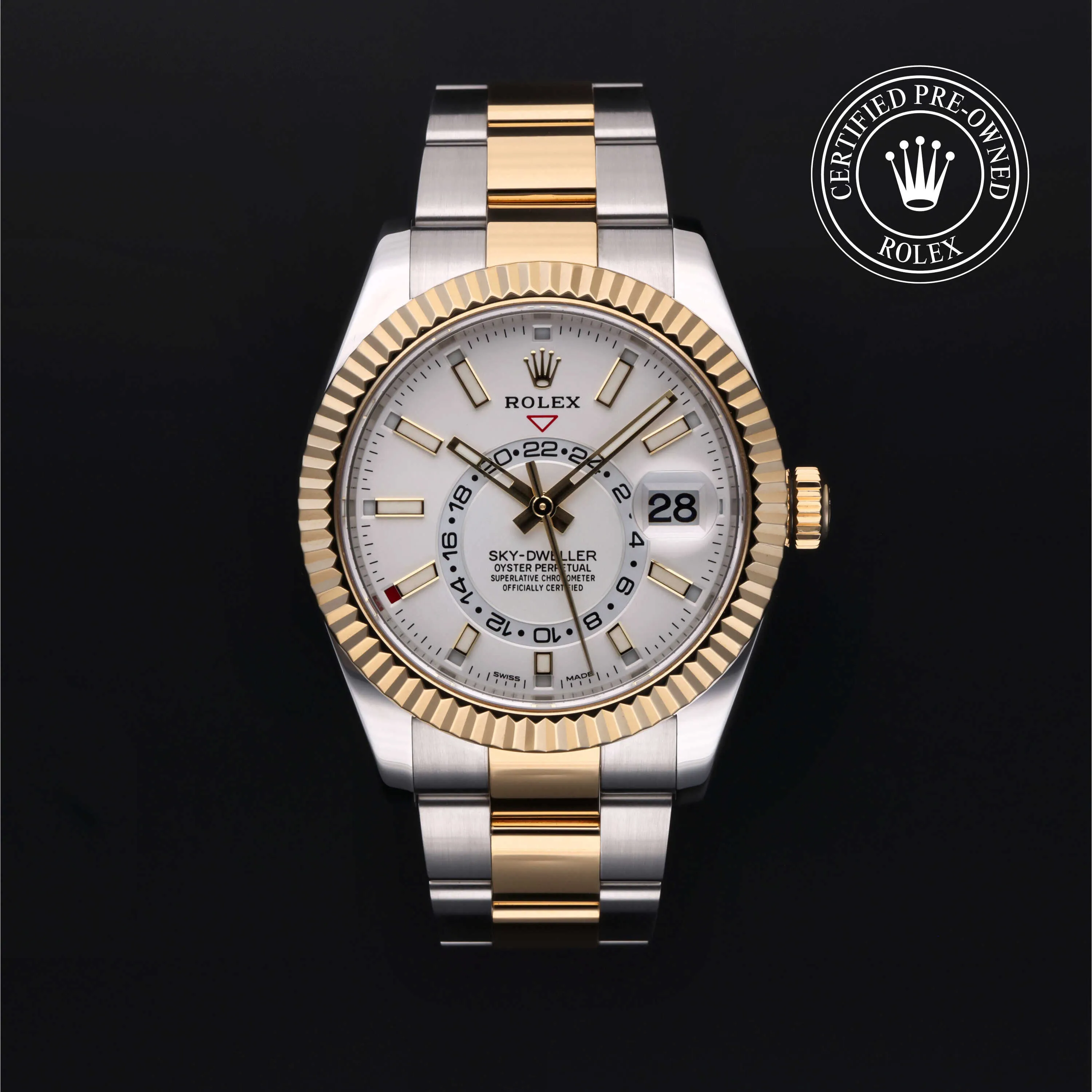 Rolex Sky-Dweller 326933 42mm Yellow gold and stainless steel White