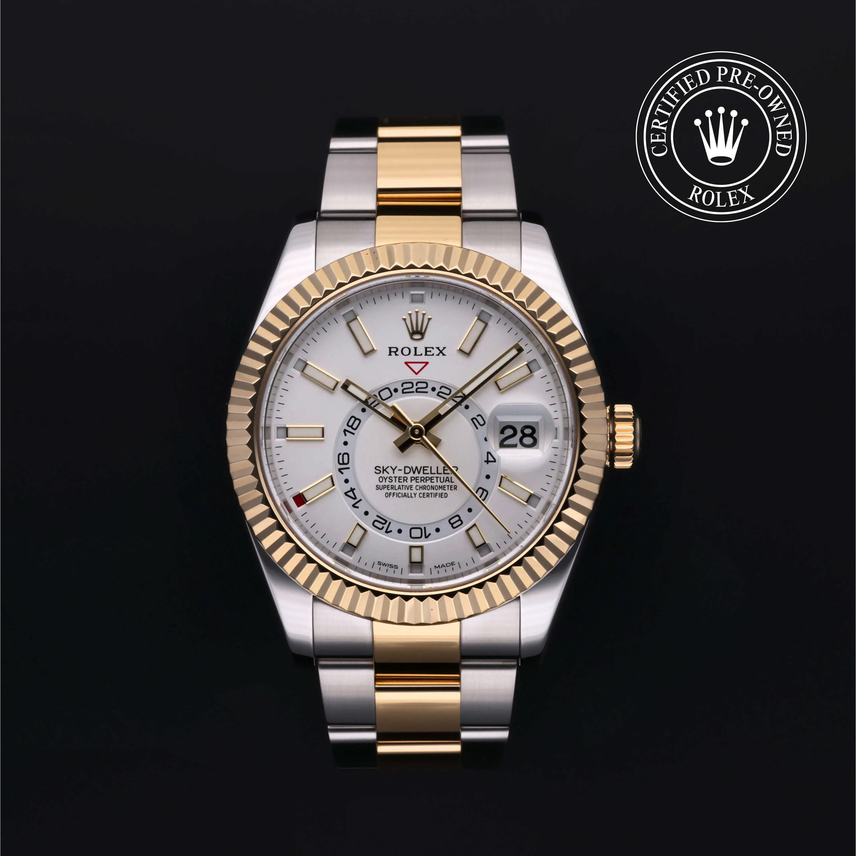 Rolex Sky-Dweller 326933 42mm Yellow gold and stainless steel White