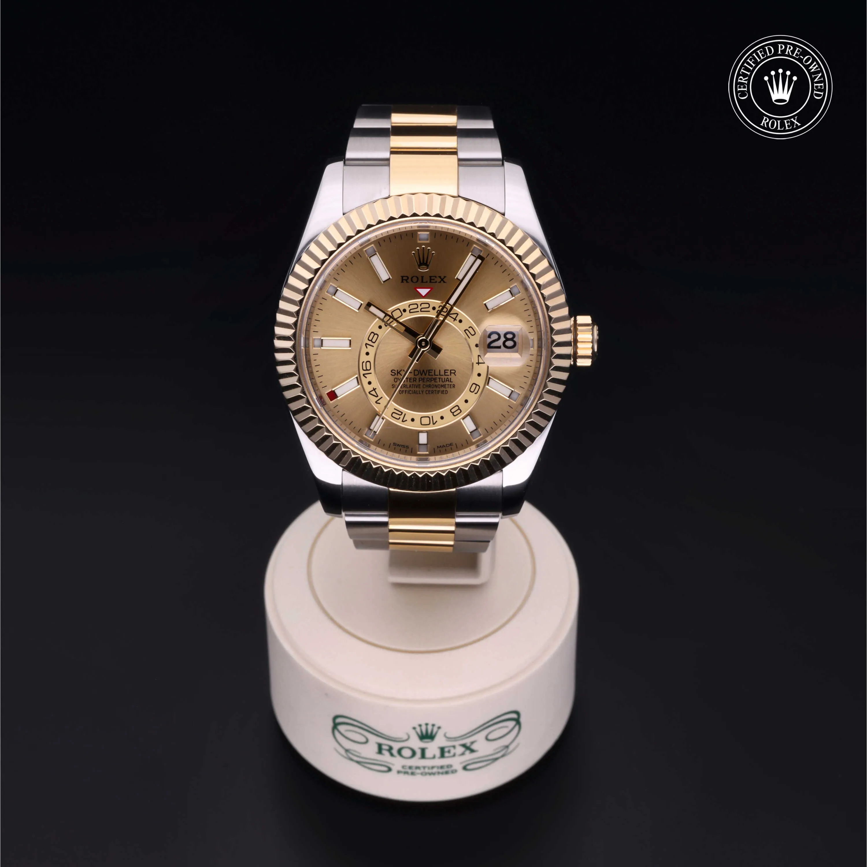 Rolex Sky-Dweller 42mm Yellow gold and stainless steel Champagne 1