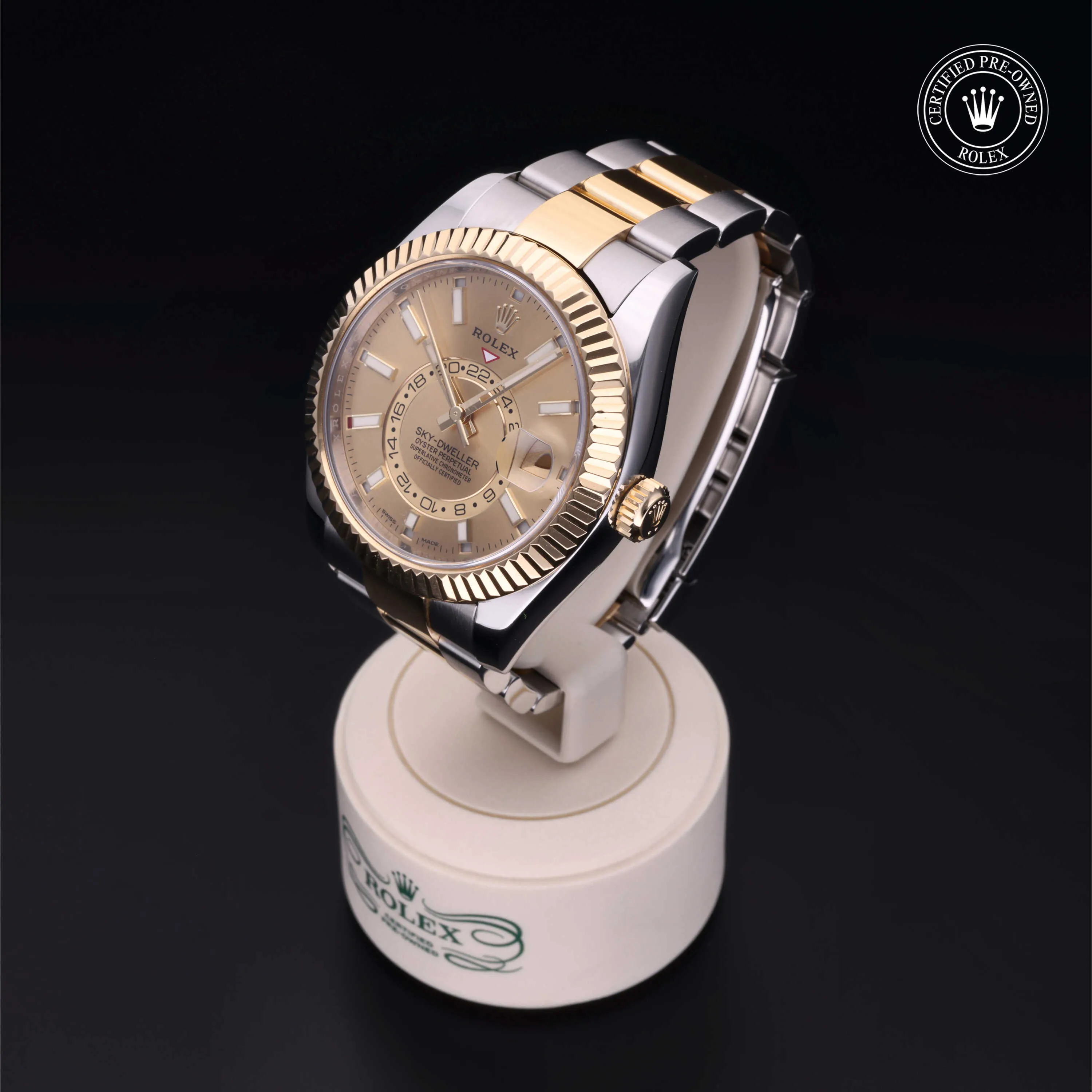 Rolex Sky-Dweller 42mm Yellow gold and stainless steel Champagne 2