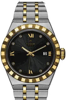 Tudor Royal 28303 Yellow gold and Stainless steel Black