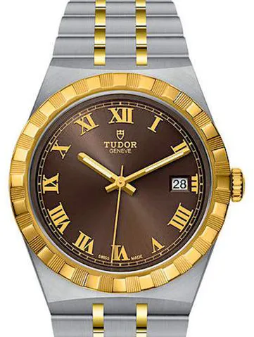 Tudor Royal 38mm Yellow gold and stainless steel Brown