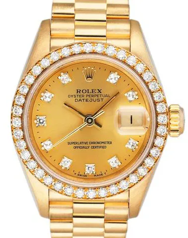 Rolex Lady-Datejust 69138 26mm Yellow gold Champagne