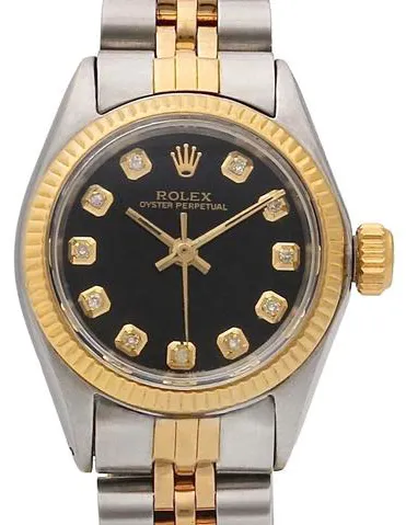 Rolex Oyster Perpetual 26mm Yellow gold and stainless steel Black