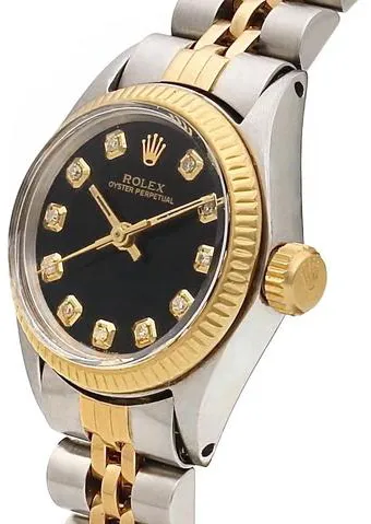 Rolex Oyster Perpetual 26mm Yellow gold and stainless steel Black 2