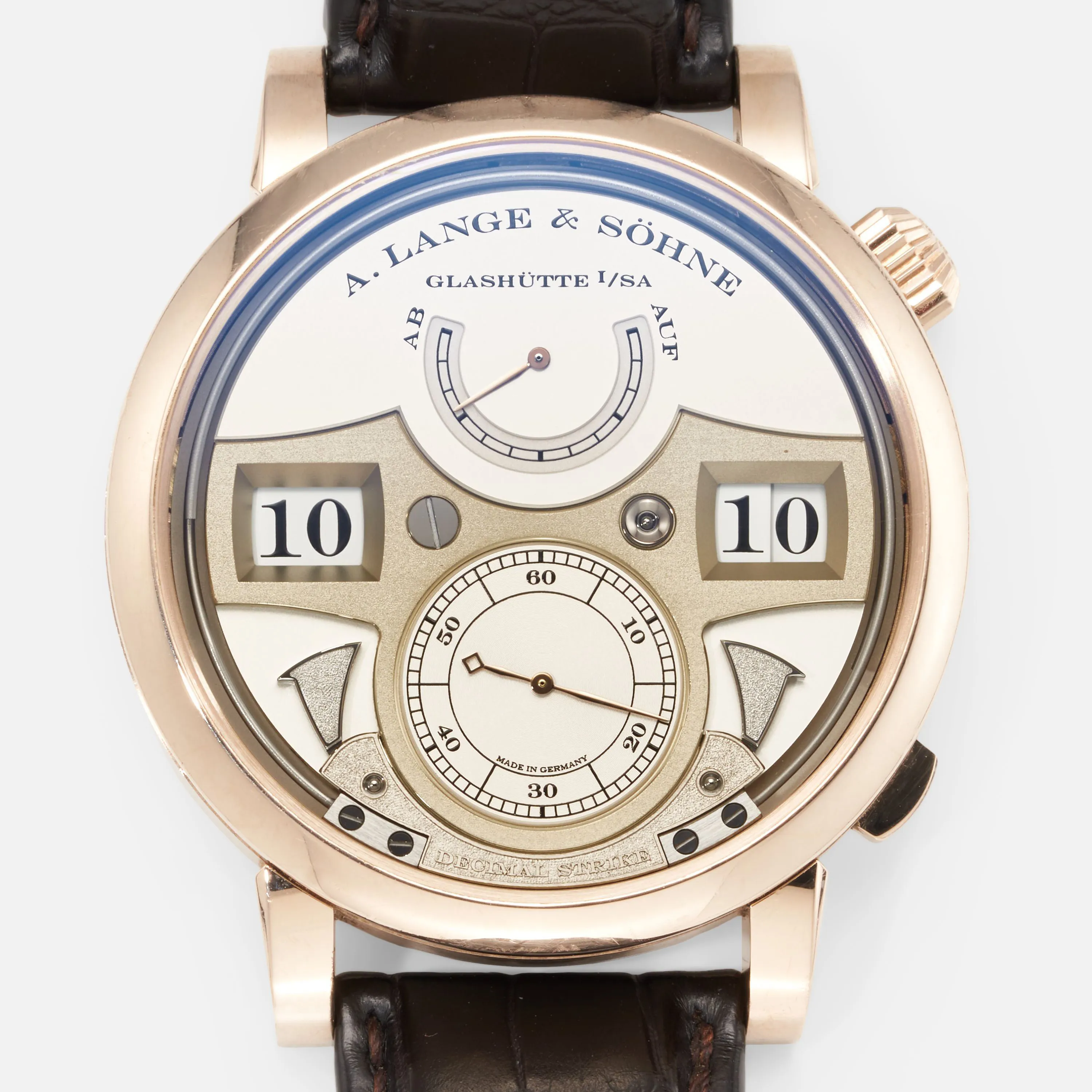 A. Lange & Söhne Zeitwerk 143.050 44mm Yellow gold Silver