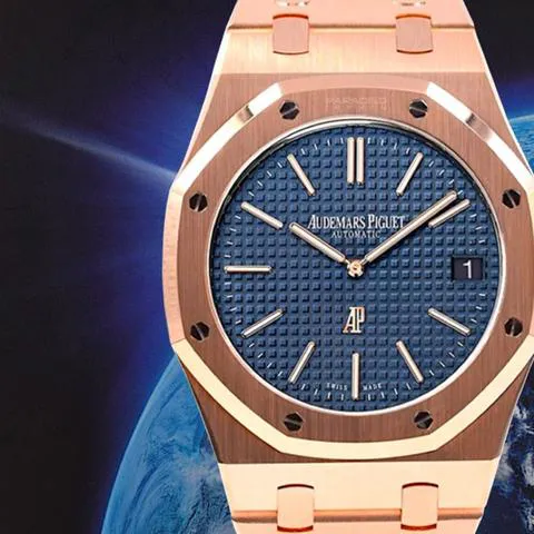 Audemars Piguet Royal Oak 15202OR.OO.1240OR.01 39mm Rose gold Blue