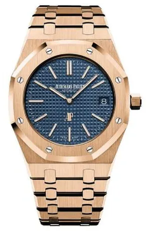 Audemars Piguet Royal Oak 15202OR.OO.1240OR.01 39mm Rose gold Blue