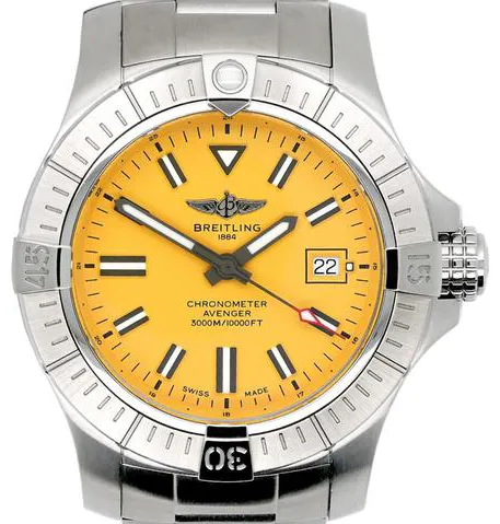 Breitling Avenger A17319101I1A1 45mm Stainless steel Yellow