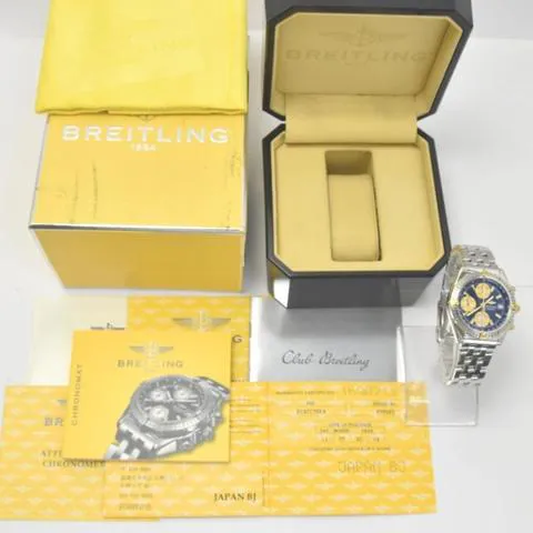 Breitling Chronomat B13352 39mm Yellow gold and stainless steel Blue 8