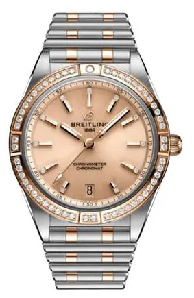 Breitling Chronomat U10380591K1U1 36mm Yellow gold and Stainless steel Pink