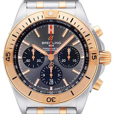 Breitling Chronomat UB0134101B1U1 42mm Yellow gold and Stainless steel Gray