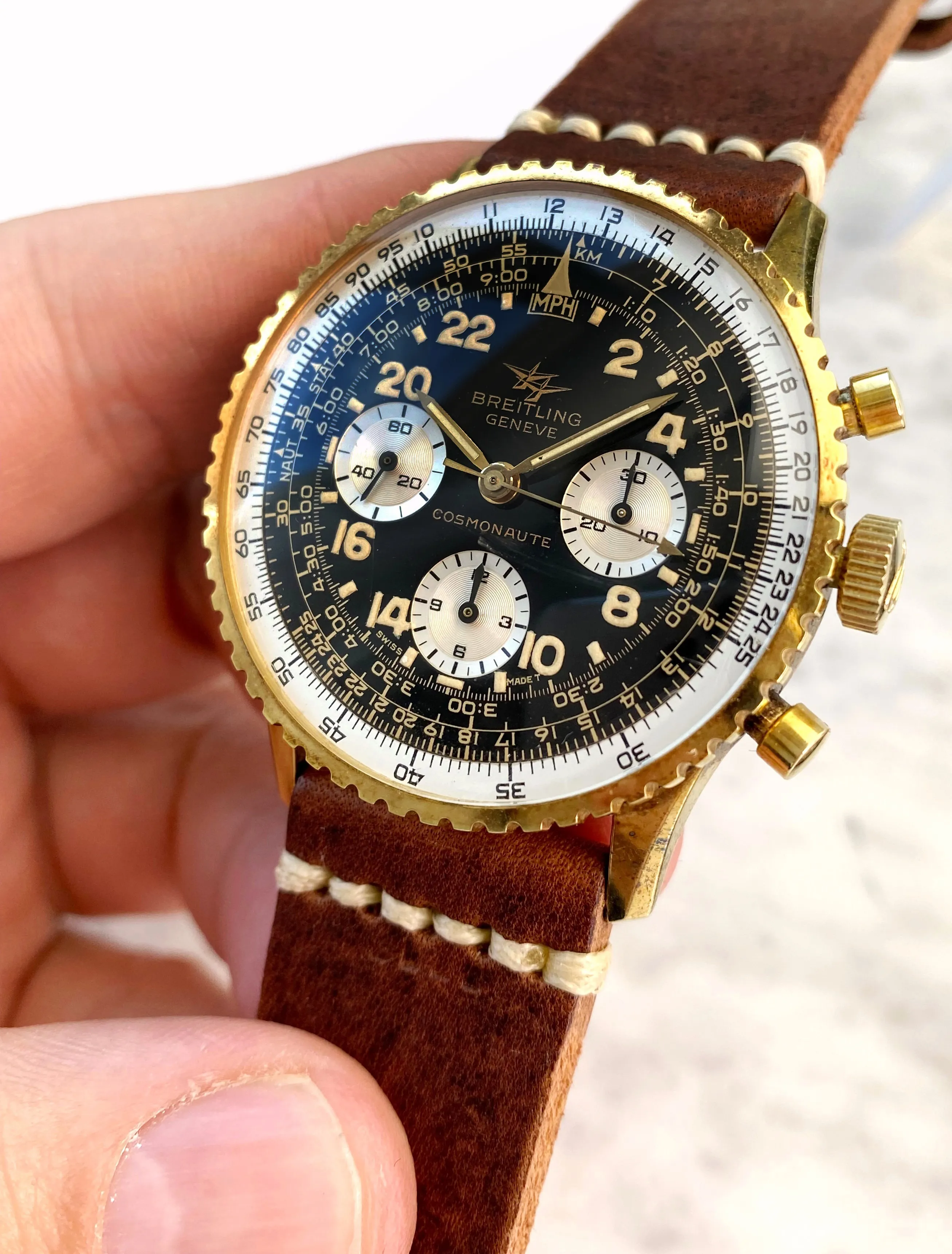 Breitling Navitimer Cosmonaute 809 41mm Gold-plated Black and Silve 10