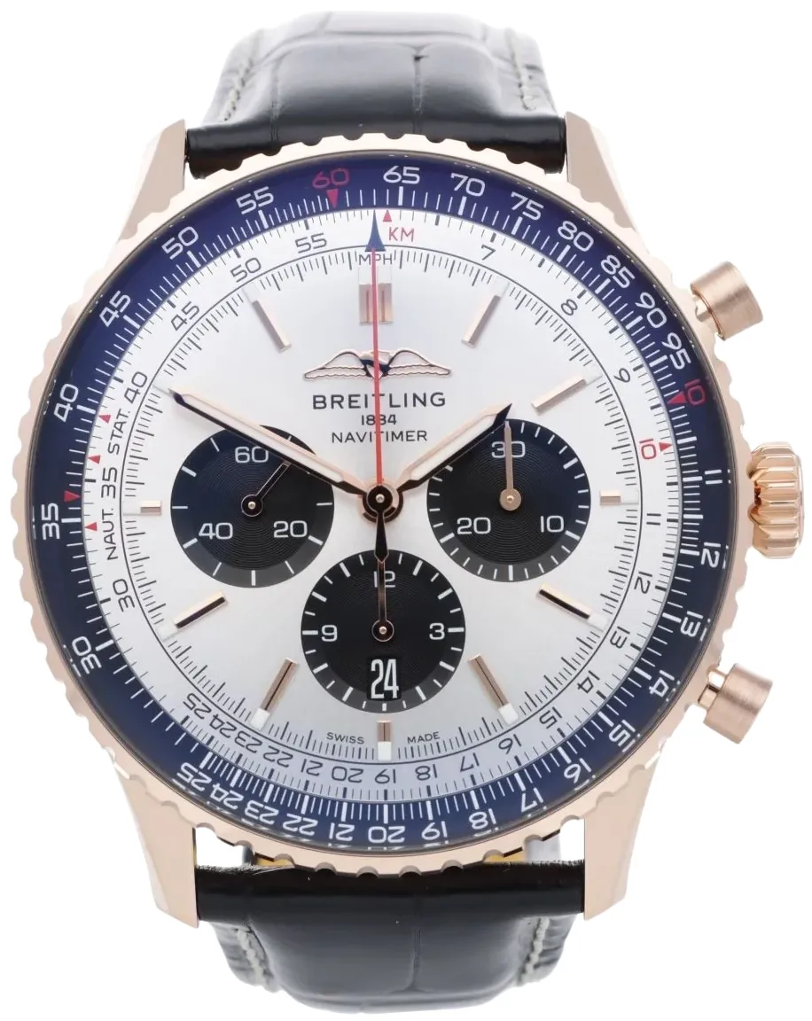 Breitling Navitimer RB0137241G1P1 46mm Rose gold Silver 7