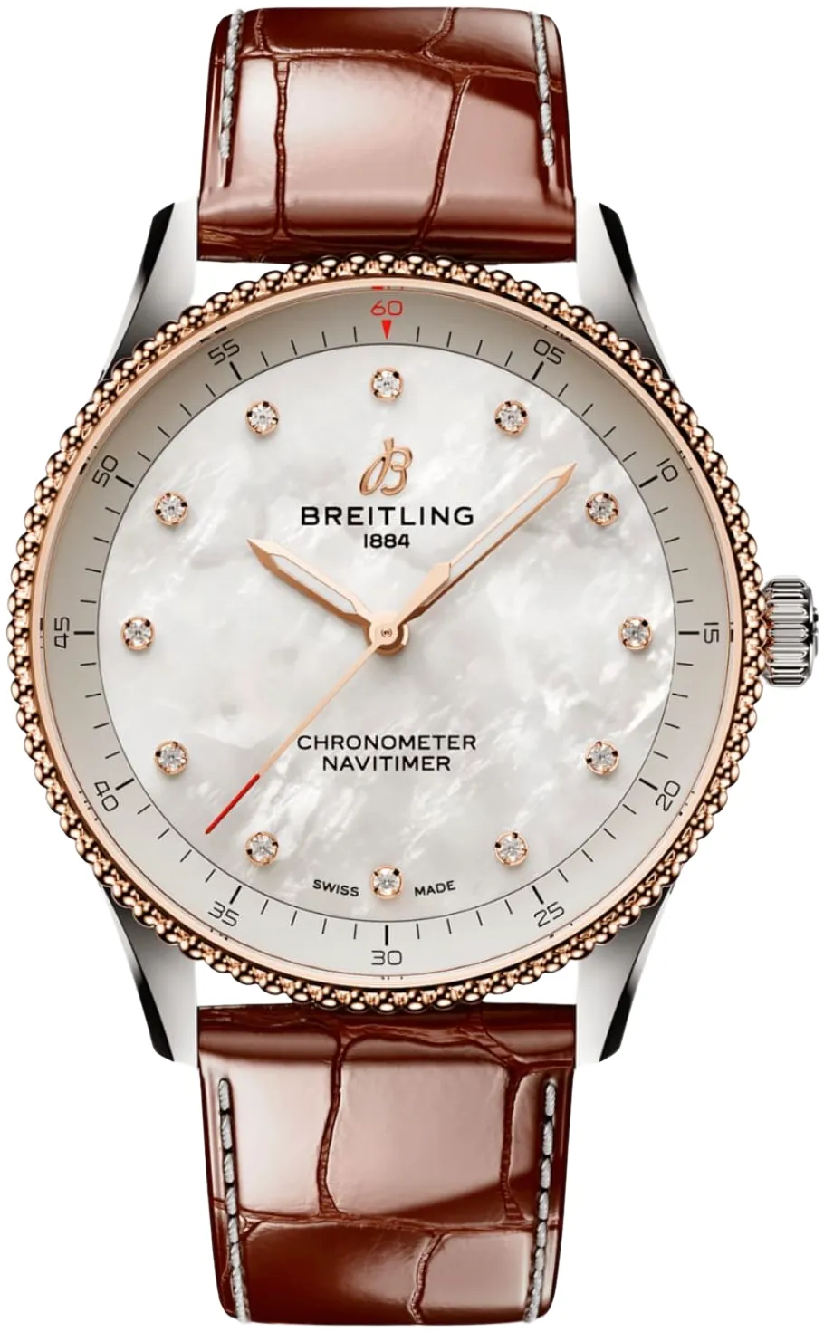 Breitling Navitimer U77320E61A1P1 32mm Steel & rose gold Mother-of-pearl