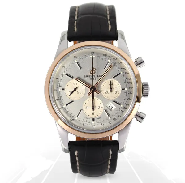 Breitling Transocean UB015212 43mm Steel and rose gold Silver