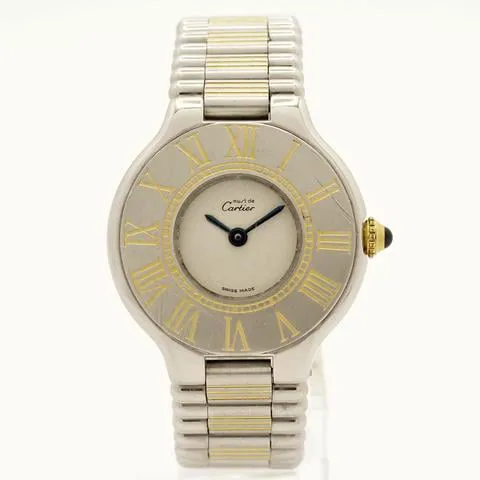 Cartier 21 Must de Cartier 1340 28mm Yellow gold and Stainless steel White