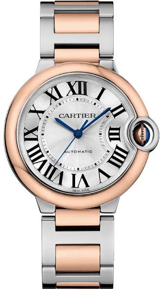 Cartier Ballon Bleu de Cartier W2BB0033 36.5mm Rose gold and Stainless steel Silver