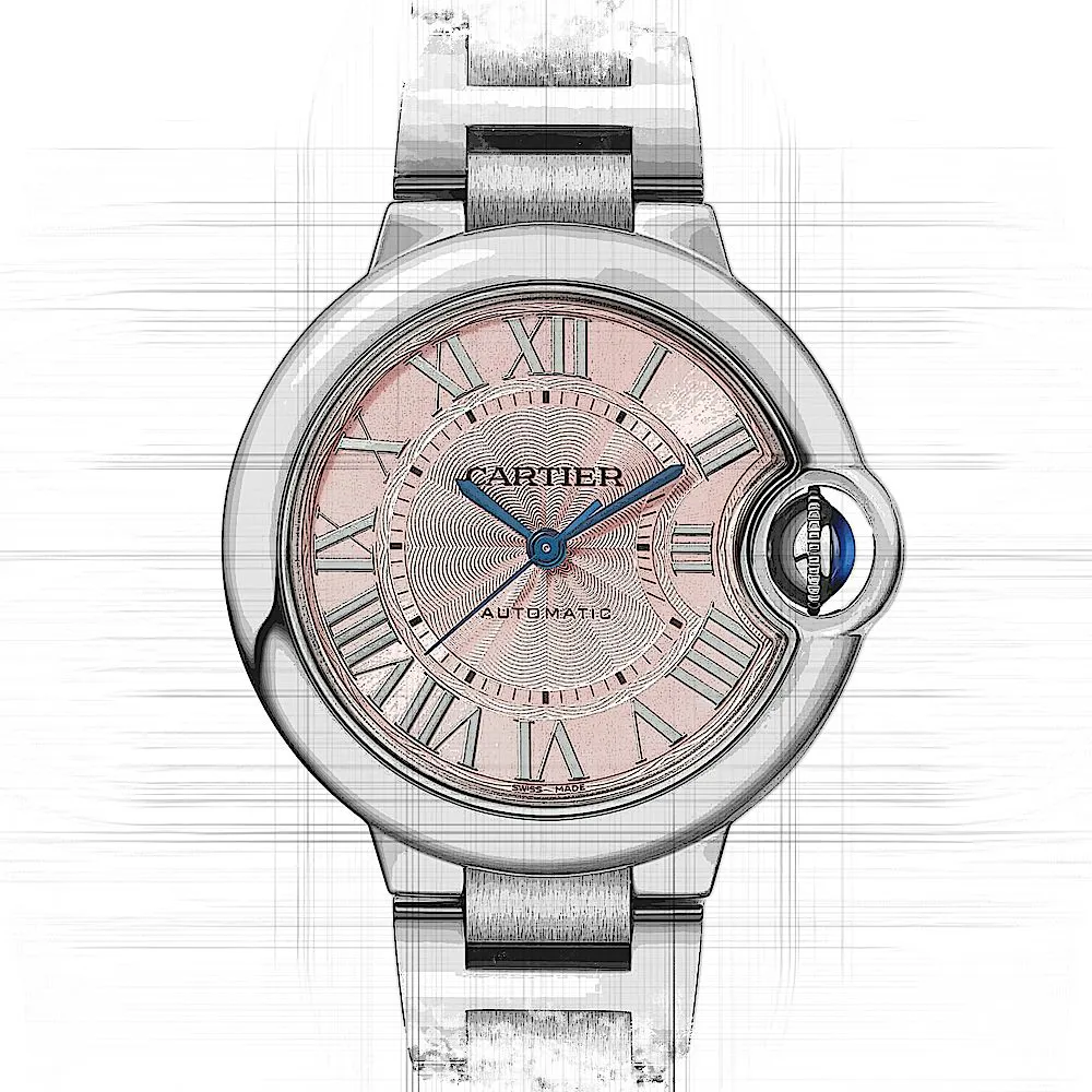 Cartier Ballon Bleu de Cartier WSBB0046 33mm Edelstahl Rose