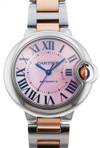 Cartier Ballon Bleu W6920098 33mm Yellow gold and Stainless steel Mother-of-pearl