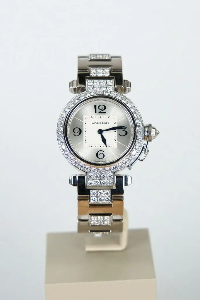 Cartier Pasha 2813 31.5mm Diamond Silver