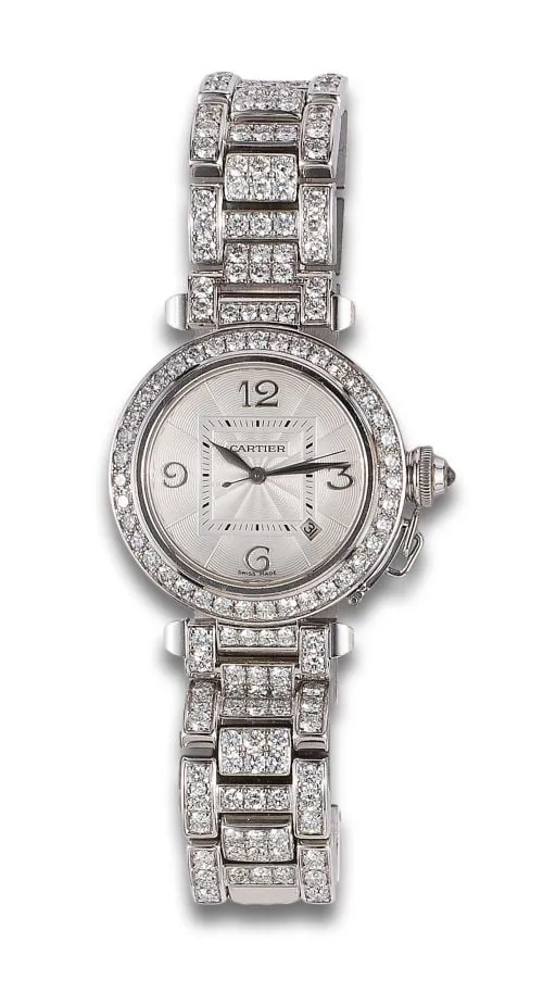 Cartier Pasha 2528 32mm White gold and Diamond White