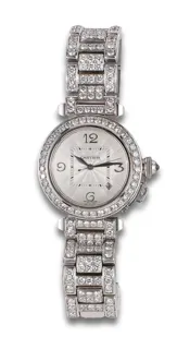 Cartier Pasha 2528 White gold and Diamond White