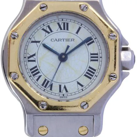 Cartier Santos 0907 25mm Yellow gold and Stainless steel White