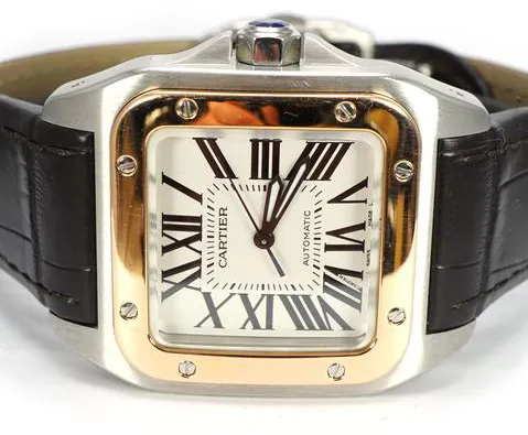 Cartier Santos 100 2878 33mm Stainless steel White