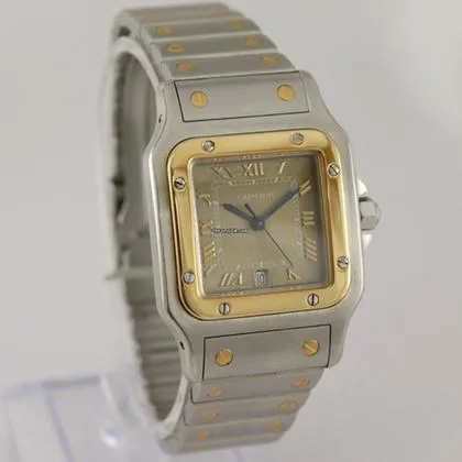 Cartier Santos 1566 29mm Yellow gold and Stainless steel Gray