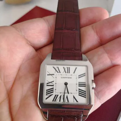 Cartier Santos Dumont W2007051 35mm White gold Silver