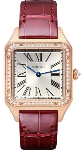 Cartier Santos Dumont WJSA0016 43.5mm Rose gold Silver