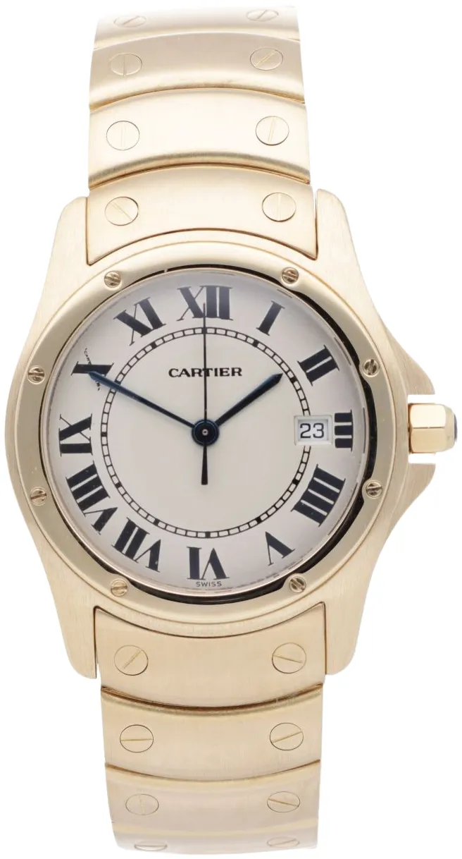 Cartier Santos Ronde 15411 33mm Yellow gold Weiß