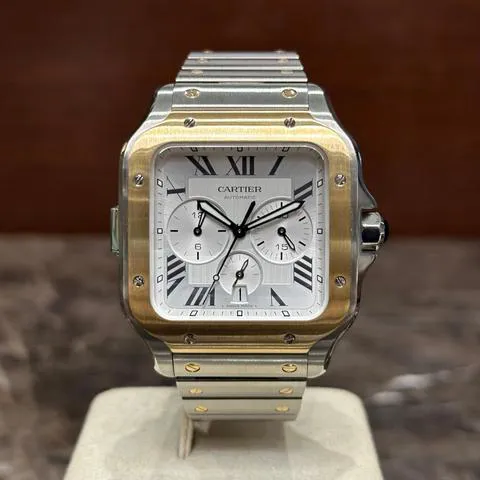 Cartier Santos W2SA0008 43.3mm Yellow gold and Stainless steel Silver