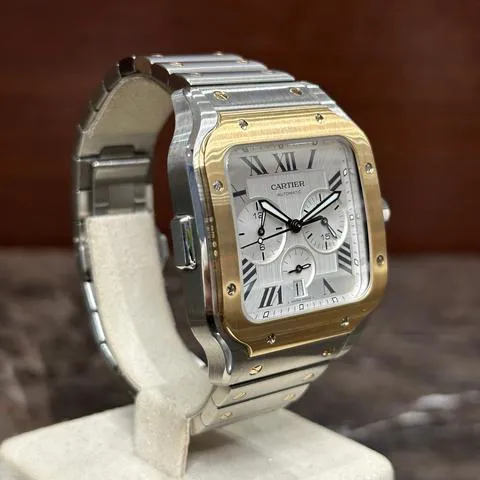 Cartier Santos W2SA0008 43.3mm Yellow gold and Stainless steel Silver 1