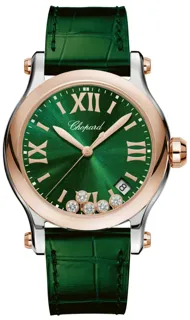 Chopard Happy Sport 278582-6005 Rose gold and Stainless steel Green