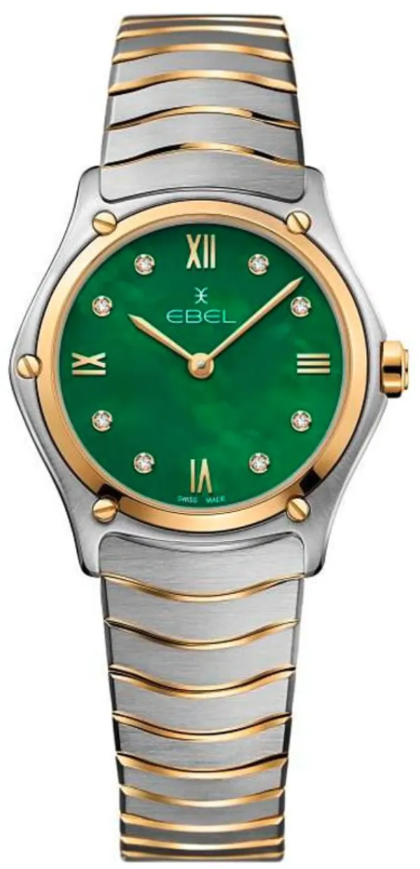 Ebel Sport Classic 1216541 29mm Yellow gold and stainless steel Green