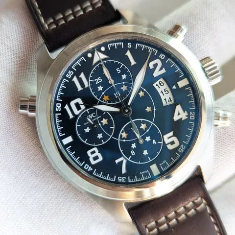 IWC Pilot Double Chronograph IW371807 44mm Stainless steel Blue