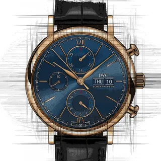 IWC Portofino IW391035 42mm Yellow gold Blue