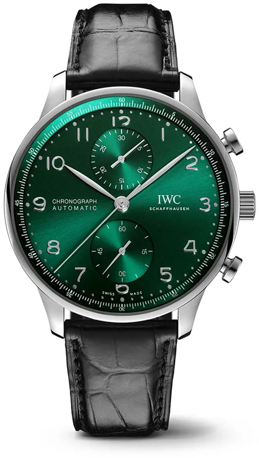 IWC Portugieser Chronograph IW371615 41mm Stainless steel Green