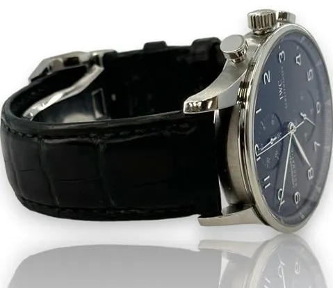 IWC Portuguese Chronograph 3714 40mm Stainless steel Black 1