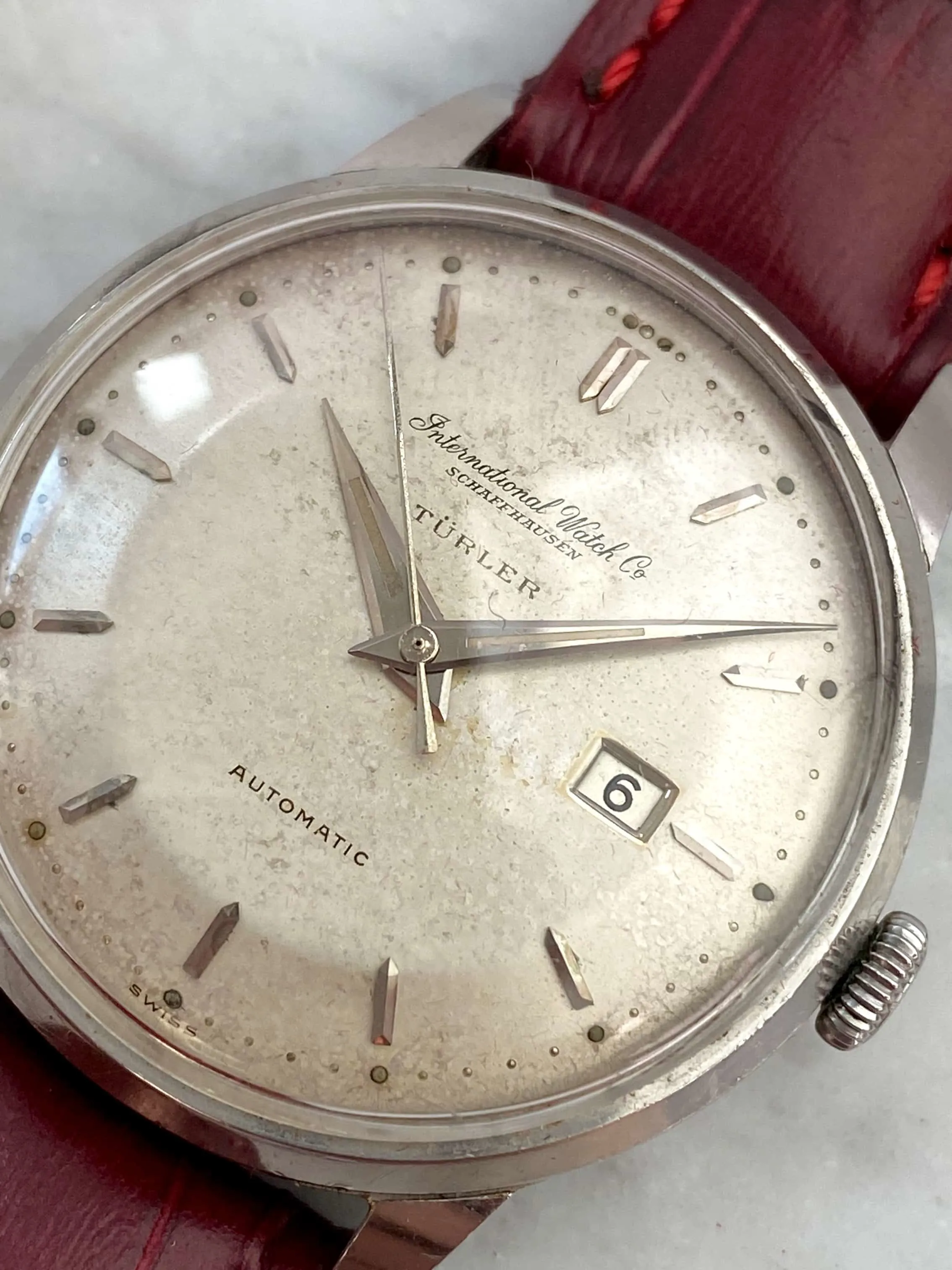 IWC vintage 34mm Stainless steel Cream 5