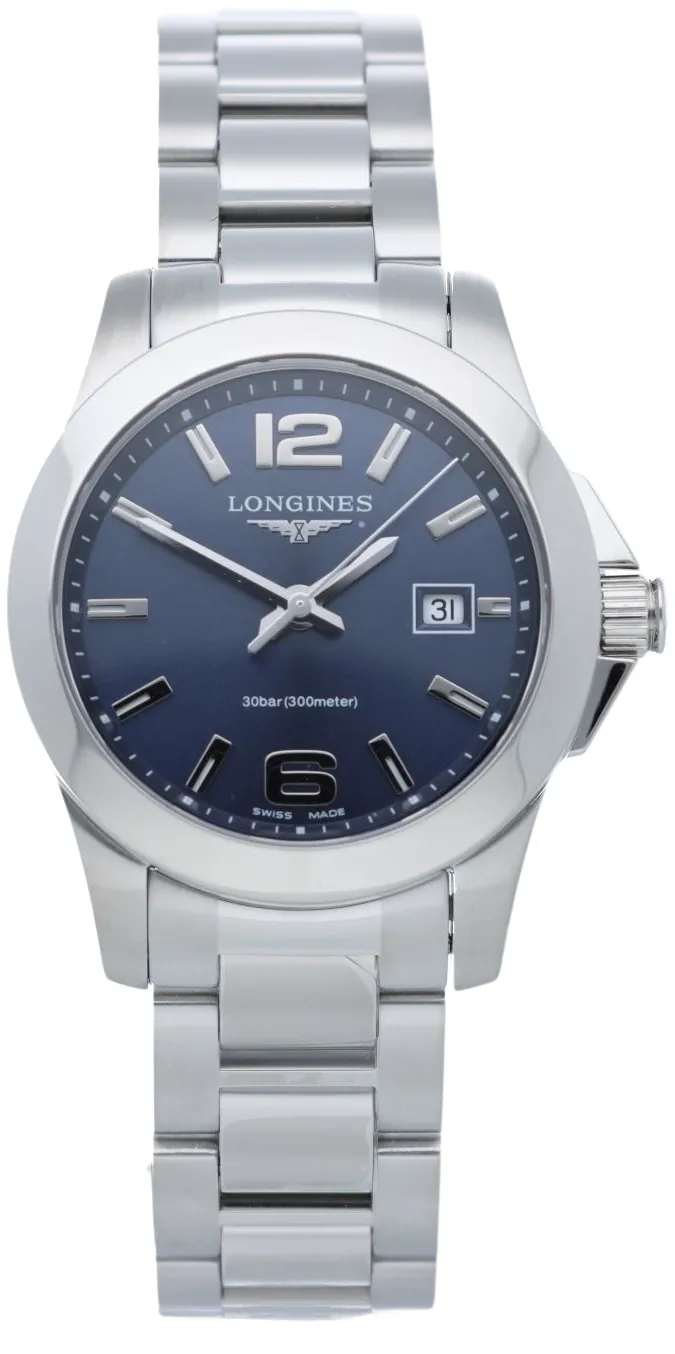 Longines Conquest L3.376.4.96.6 29.5mm Stainless steel Blue