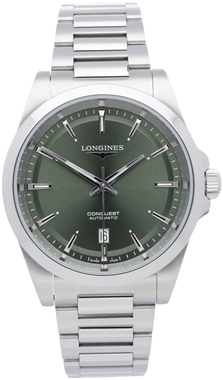 Longines Conquest L38304026 41mm Stainless steel Green