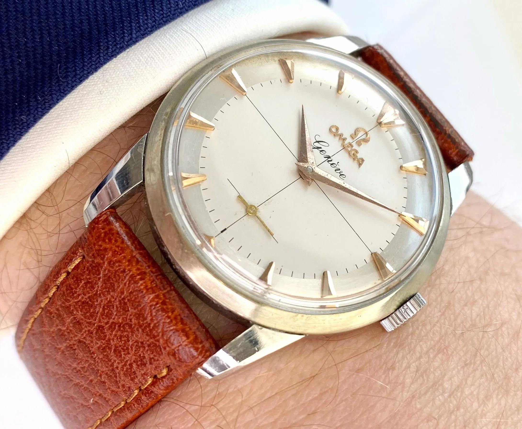 Omega Genève 2903 34mm Stainless steel Cream