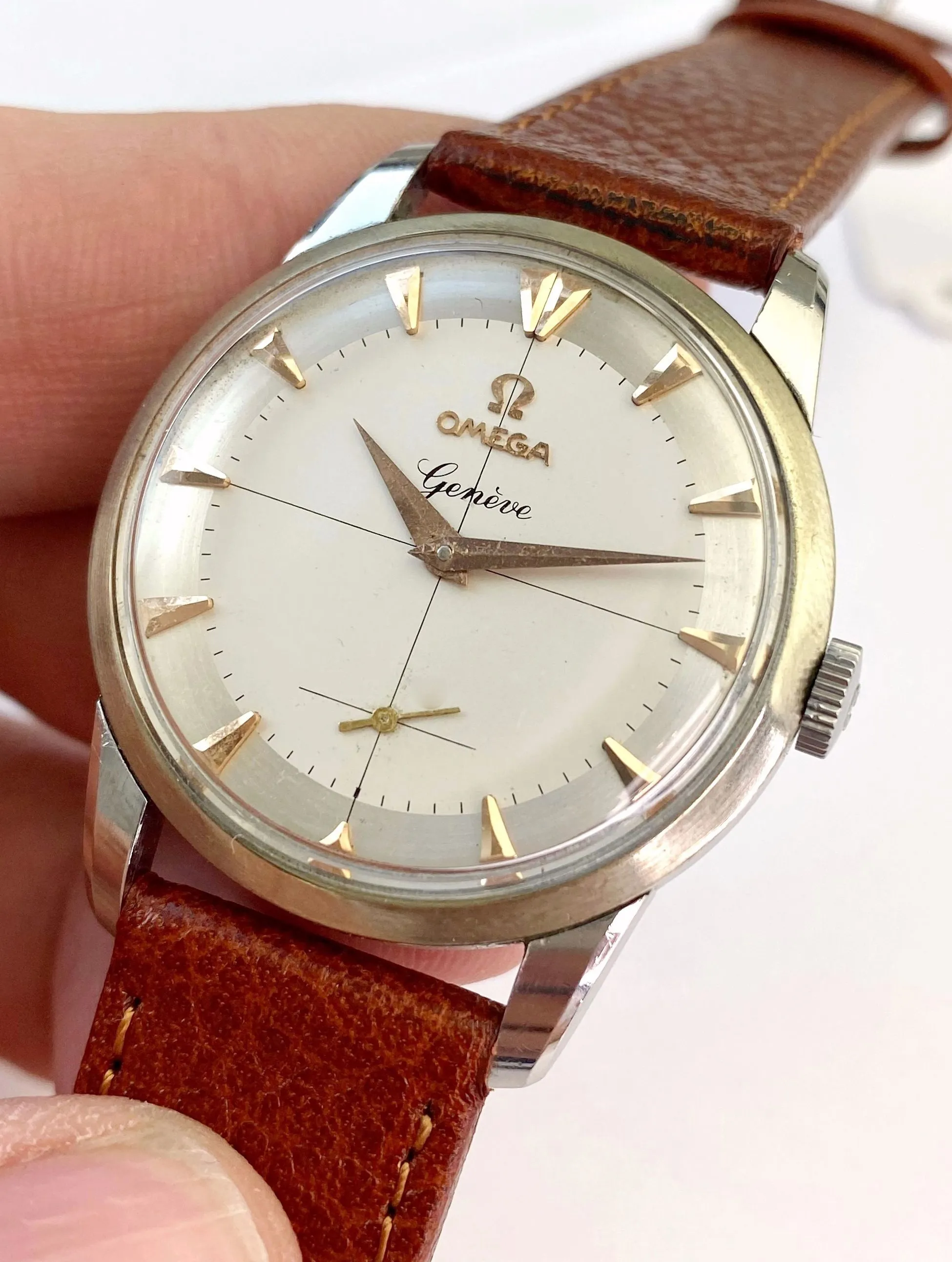 Omega Genève 2903 34mm Stainless steel Cream 4