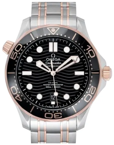 Omega Seamaster Diver 300M 210.20.42.20.01.001 42mm Yellow gold and stainless steel Black