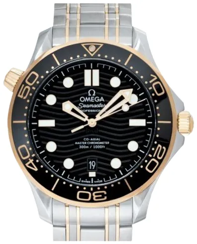 Omega Seamaster Diver 300M 210.20.42.20.01.002 42mm Yellow gold and stainless steel Black