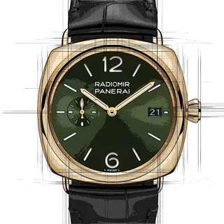 Panerai Radiomir PAM01437 40mm Yellow gold Green